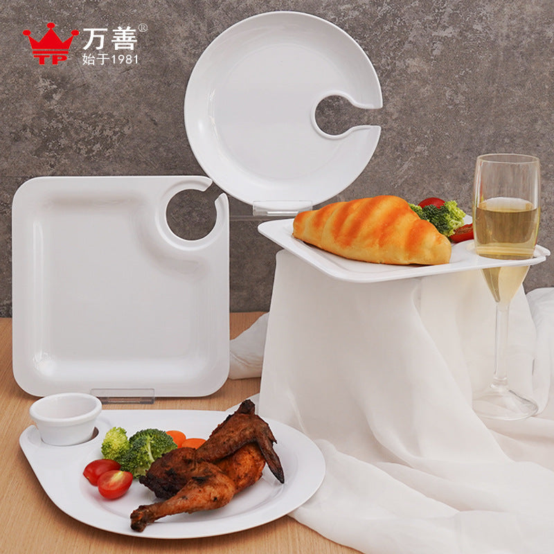 Cross-border in stock American dish cocktail plate creative with wine cup rack cooked food tray outdoor plate a generation of hair