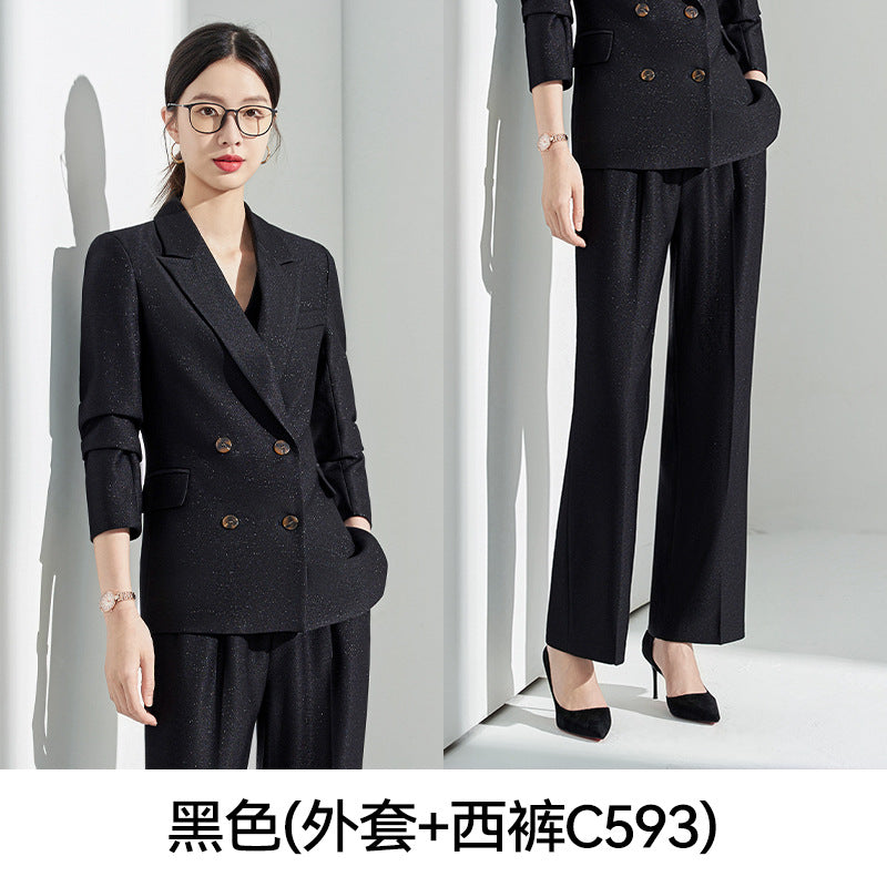 Blue Classy Professional Suit Suit for Women 2025 Spring & Fall New Style Workplace Formal Wear Elegant Work Clothing Three-Piece Suit