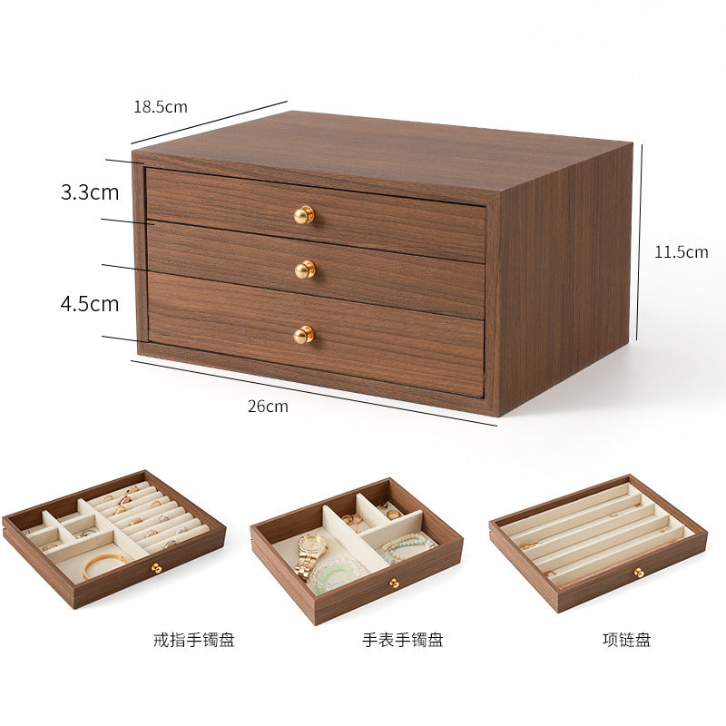 Jewelry Box Storage Box Desktop Anti-Oxidation Earrings Necklace Ring Hairpin Display Stand High-End Hand Jewelry Box