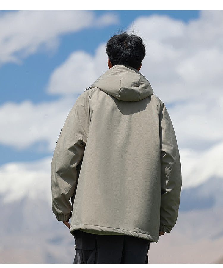 Woodpecker Assault down Cotton Jacket Men's Winter Thickeneded Warm Work Jacket Cotton Jacket New Hooded Winter Jacket