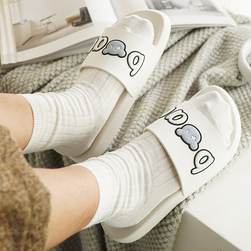 Women's Home wear-resistant slippers indoor bathroom non-slip slippers couple outdoor casual cartoon cute sandals