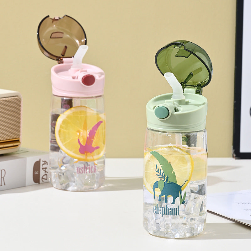 Cute and Simple Straw Cup for Maternity Delivery Room Portable Summer Space Cup for Male and Female Students Sports Water Cup Plastic Cup