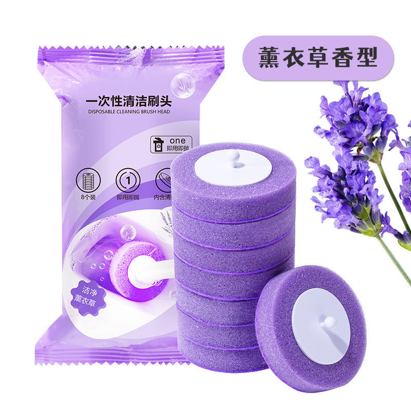 Cream style disposable toilet brush suit disposable disposable replacement brush head toilet cleaning brush decontamination household toilet brush
