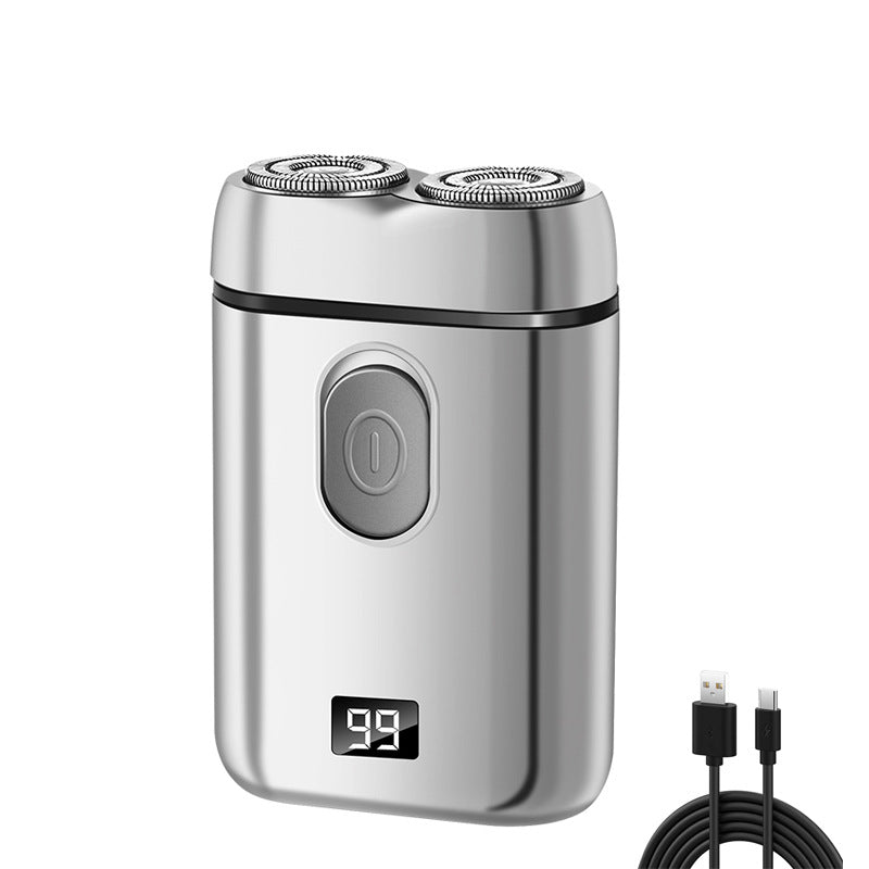Cross-border Portable Two-head Double-head Magnetic Rechargeable Razor Men's Full-body Washable Electric Shaver Super Clean