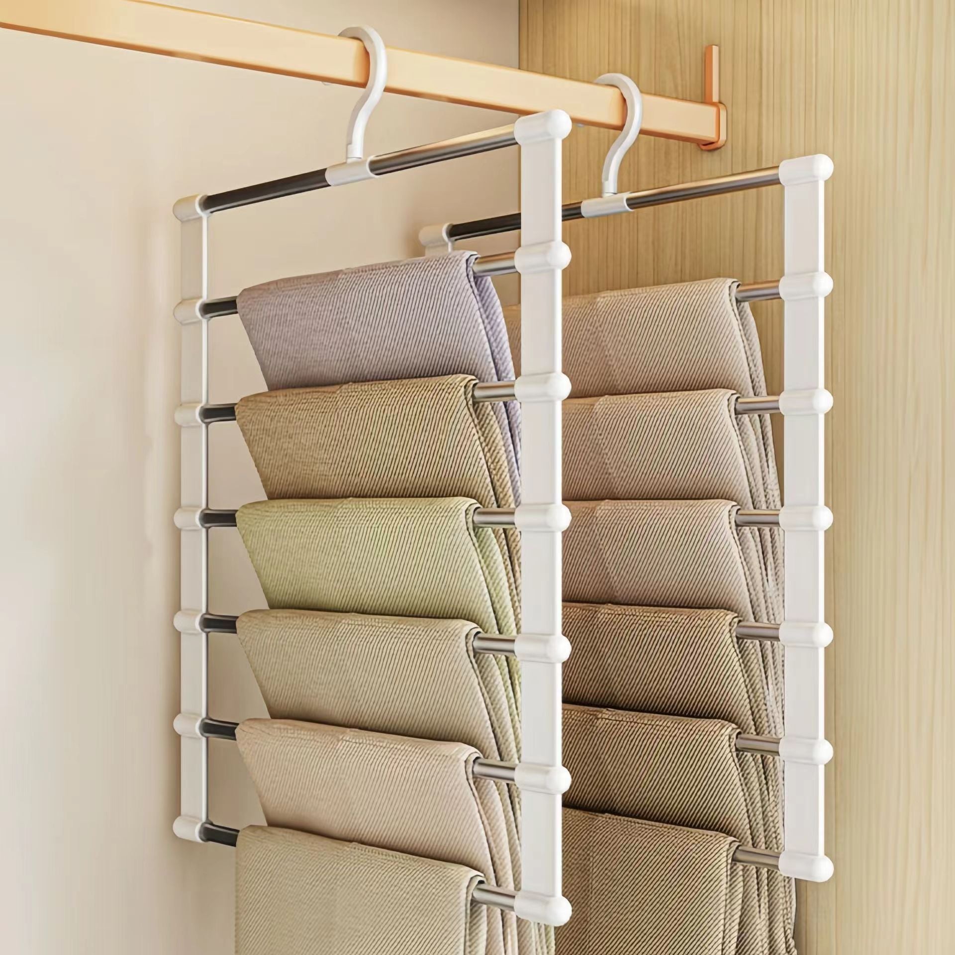 Multi-Layer Multifunctional Household Pants Rack, Non-Slip Seamless Pants Hanger, Special Folding Storage Organizer