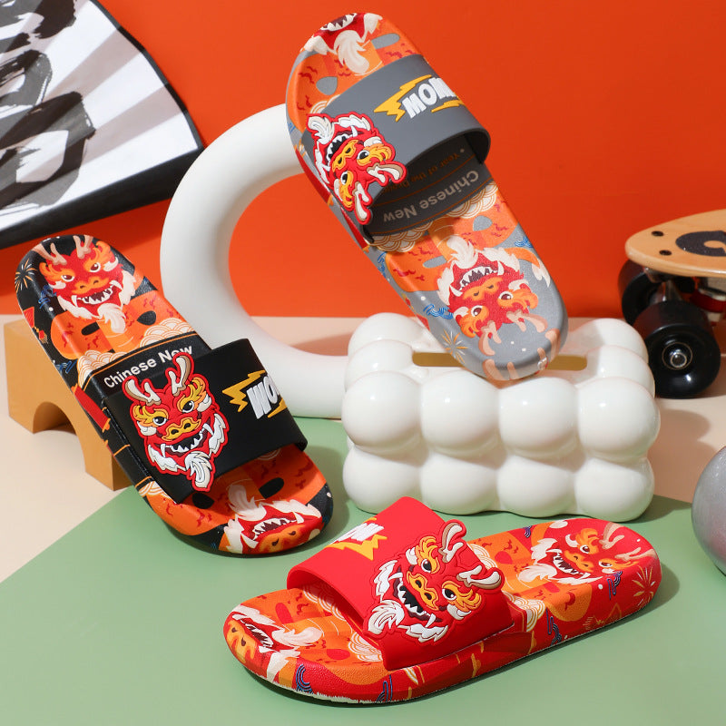 Slippers Men's Wear-resistant Sandals Home Indoor Bathroom Non-slip Slippers Outdoor Couple's Fashion National Trendy Slides