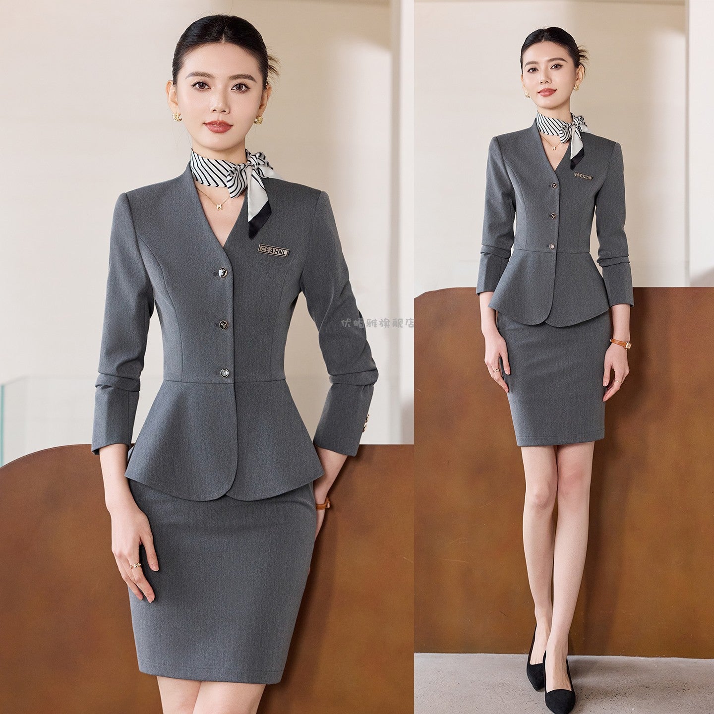 Dark Blue Suit Suit for Women 2025 Autumn and Winter New Professional Formal Wear Fashionable Workwear Jewelry Store Work Clothes