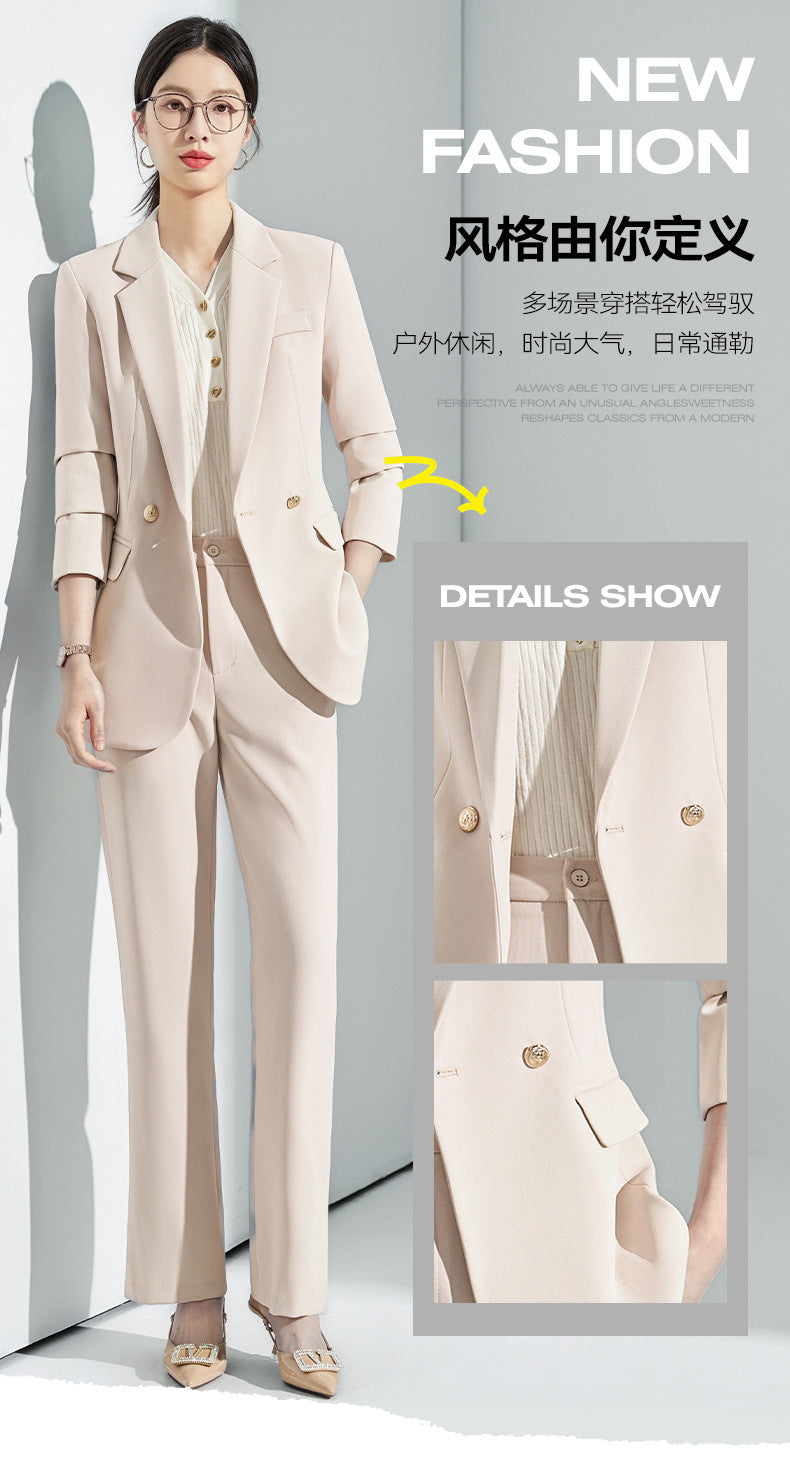 Gray Suit Women's Formal Wear 2025 New Spring & Fall Small High-End Elegant Professional Suit Work Clothes