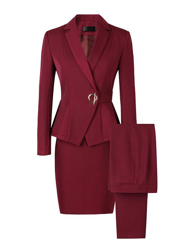 Autumn and Winter Hot-Selling Ol Classic Long-Sleeved Professional Women's Pants Suit Interview Sales Formal Work Suit 1882