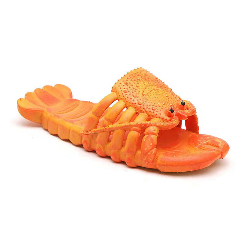 2025 New Personalized Slippers Summer Men and Women Couple Sandals Cartoon Crayfish Slippers Funny Beach Slippers