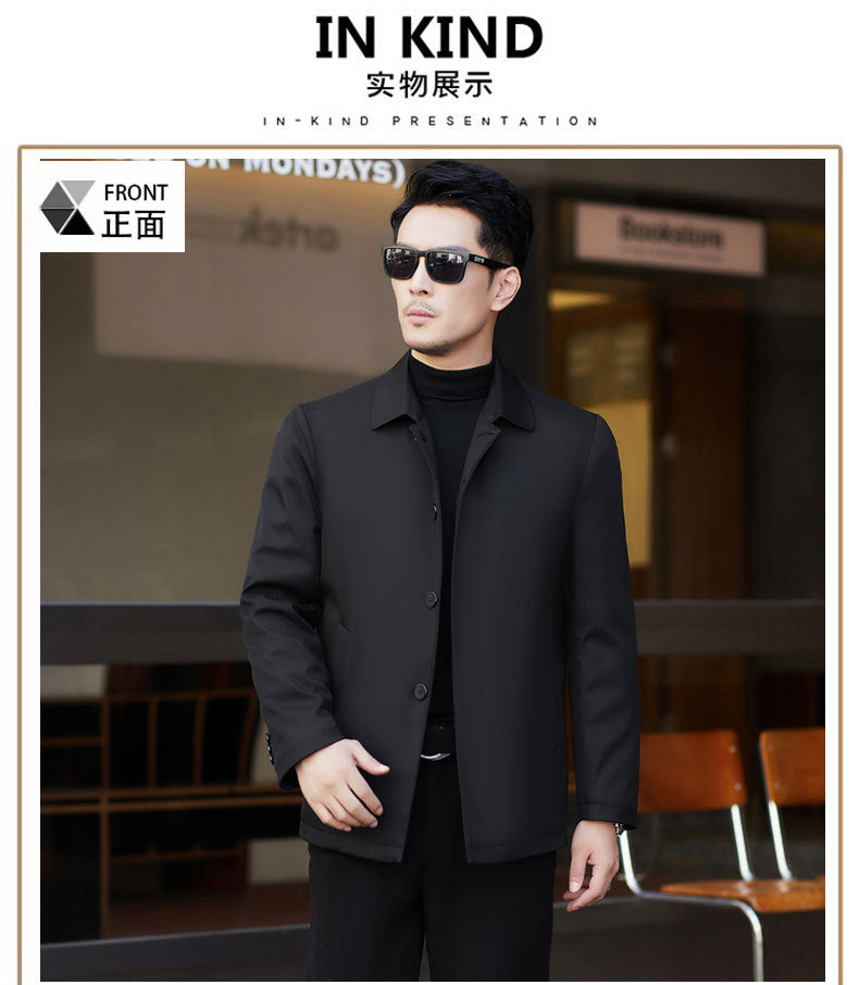 Pastoral Bird Autumn and Winter New Middle-aged Men's Jacket Short Down Cotton-padded Jacket Cotton-padded Coat Thickened Dad's Clothes
