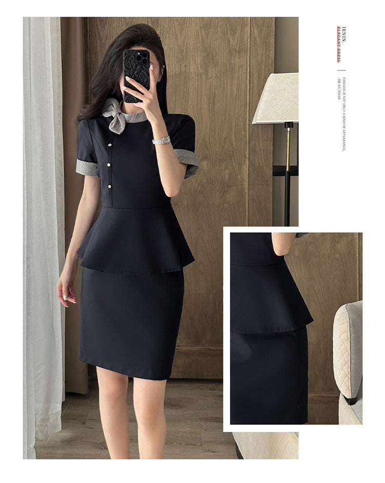 Stewardess Professional Wear Female Summer Fashion Ol Suit Beautician Workwear Sales Department Front Desk Customer Service Reception Workwear