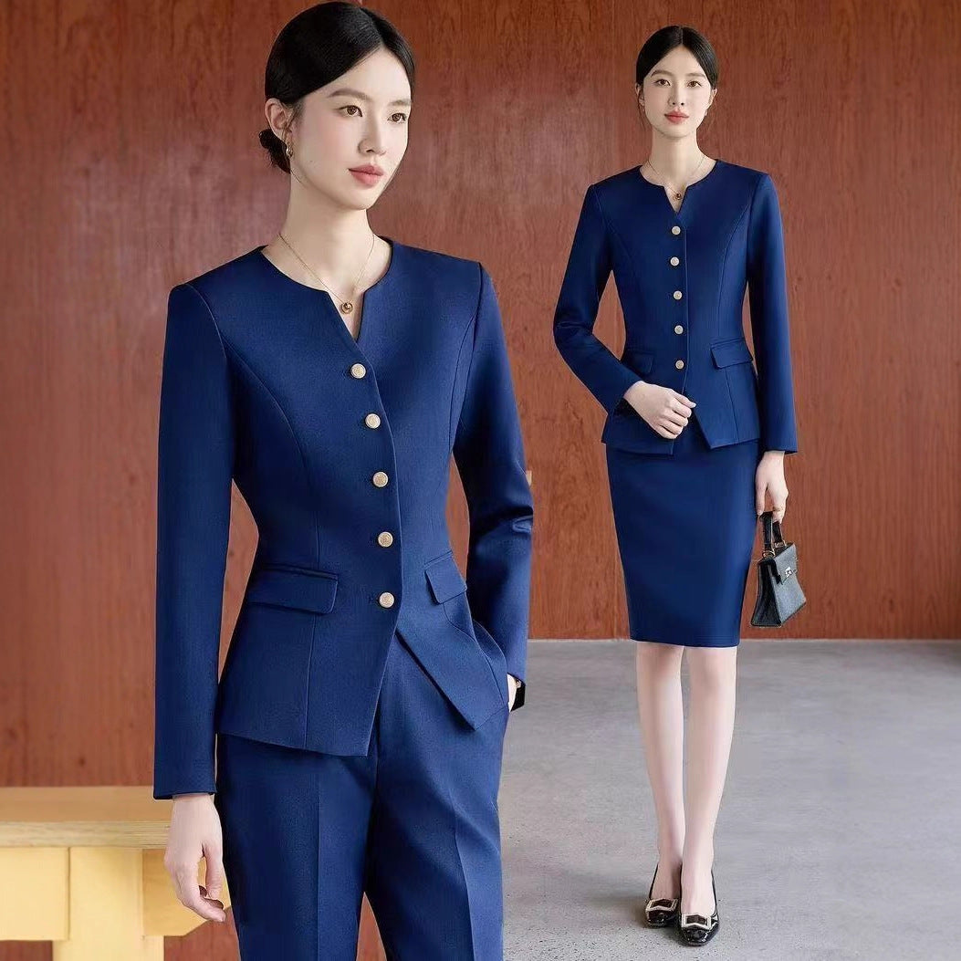 Suit Suit for Women Spring & Fall New Fashion Elegant Goddess Style Professional Wear Formal Wear Beauty Salon Jewelry Store Work Clothes