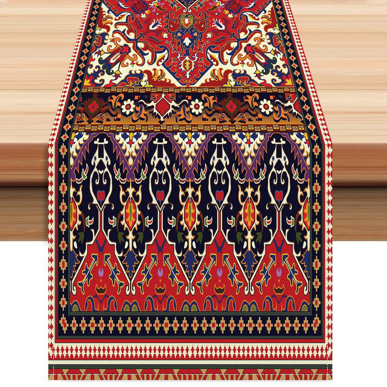 New European Style Textured Printed Table Flag Cross-Border Linen Restaurant Decoration Bohemian Style Long Tablecloth Wholesale