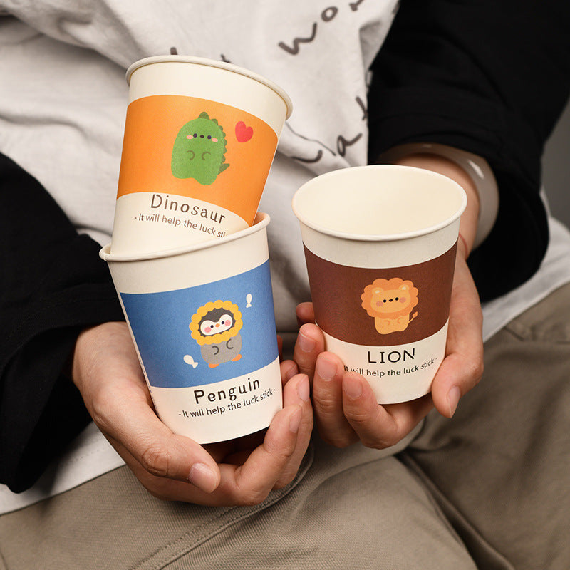 Ins Style Simple Disposable Paper Cup 250ml Large Capacity Household Thickened Tea Cup Wholesale Coffee Cup
