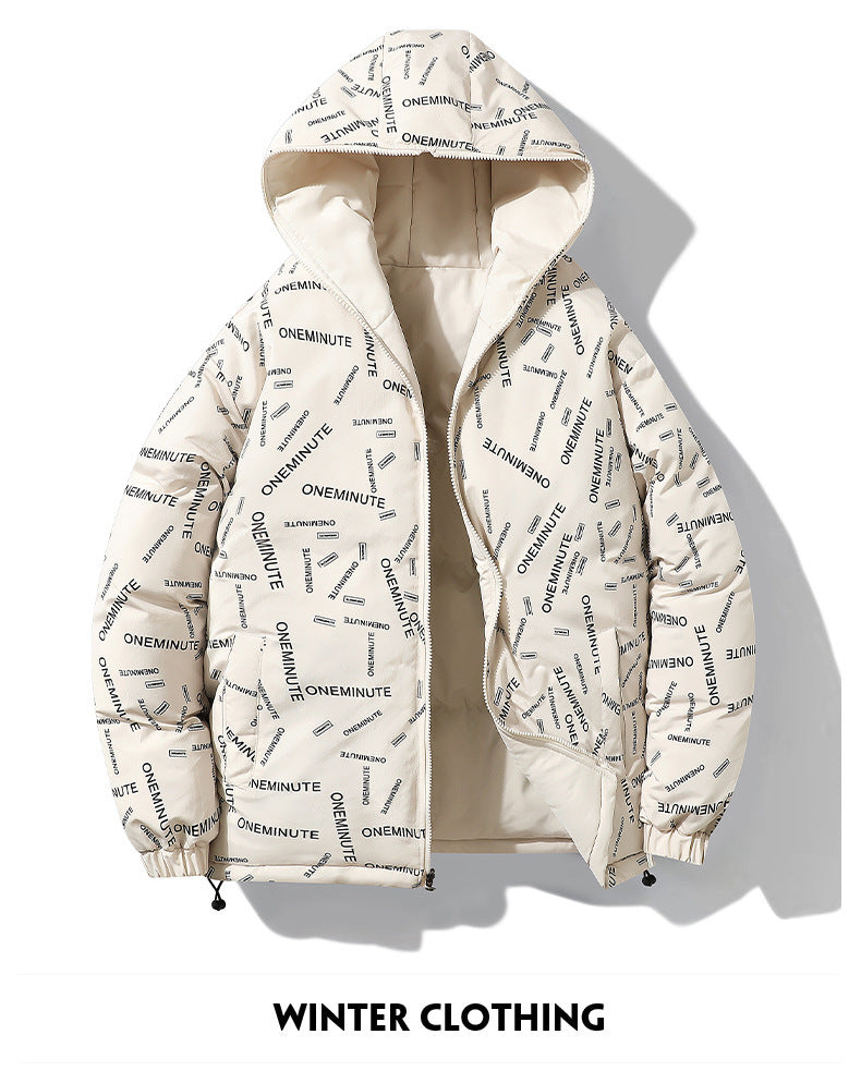 2025 New Trendy Brand Plus Size Cotton Jacket Couple Style Reversible Hooded Loose Winter Thick Warm Coat