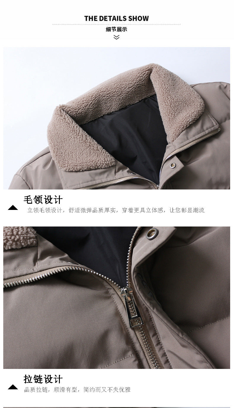 2025 Winter Cotton Jacket for Men, Fashionable and Popular Stand-Up Collar Windproof Cotton Coat, Trendy Korean Style Handsome Short Jacket for Students