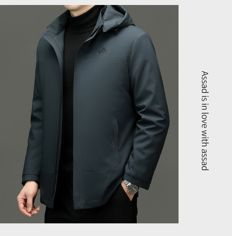 2024 Winter fleece-lined Thickened Cotton Coat Men's Middle-aged and Elderly Dad Hat with Removable Inner Liner Warm Cotton Coat