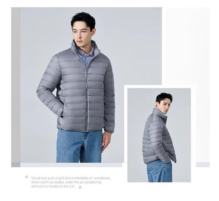 2024 New Style Lightweight Cotton Western Style Clothing Men's Short Lightweight Anti-Season Light Warm Jacket Fashionable Stitching