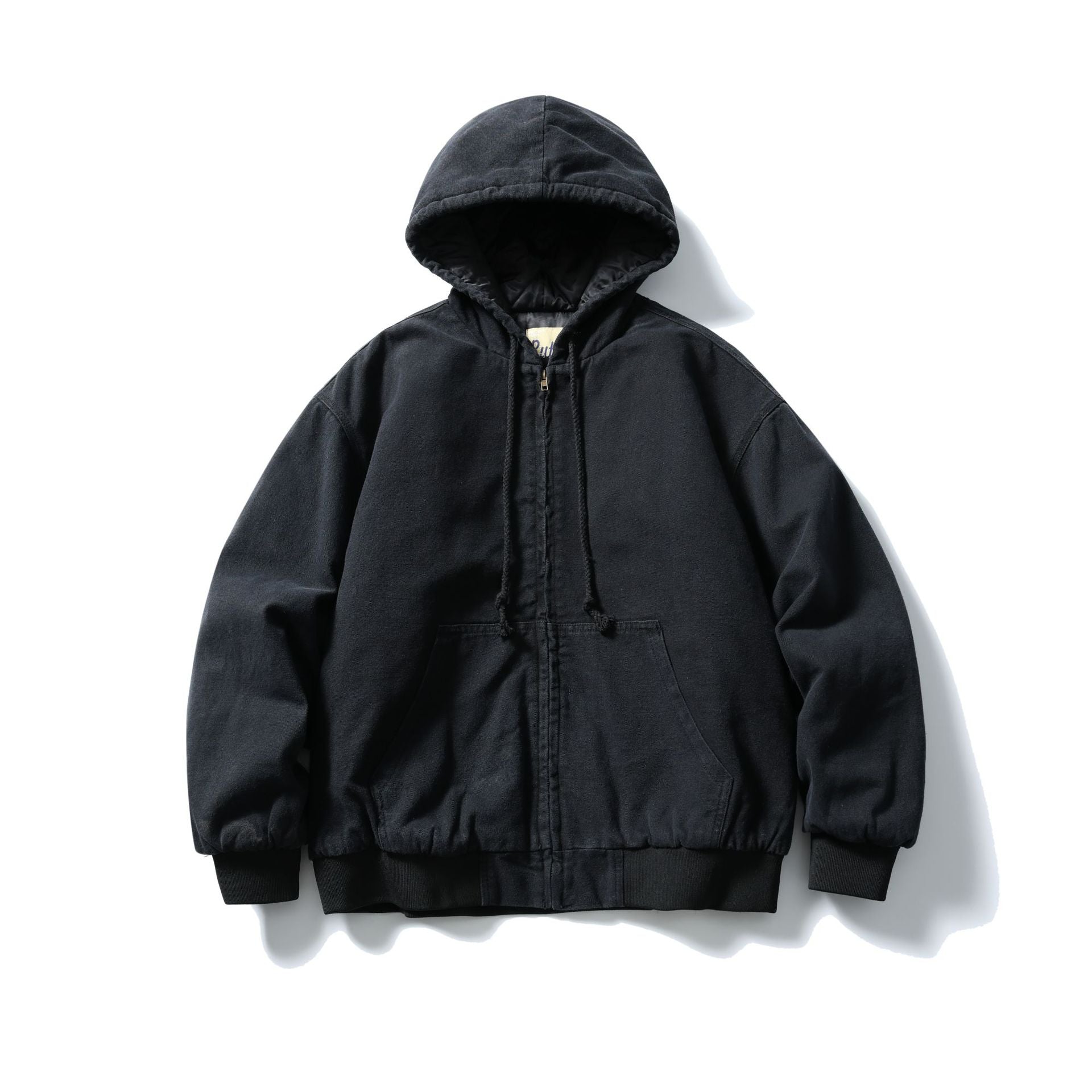 Mr. Song's Cross-Border Japanese-Style Trendy Heavily Washed Drawstring Hooded Inner Checkered Casual Warm Cotton Jacket for Men and Women