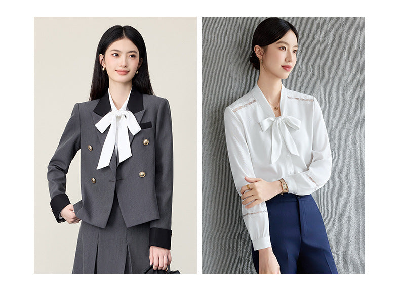 Gray Suit Jacket Female Preppy Style College Student Interview Professional Formal Wear Petite Girl Suit Suit Skirt Autumn
