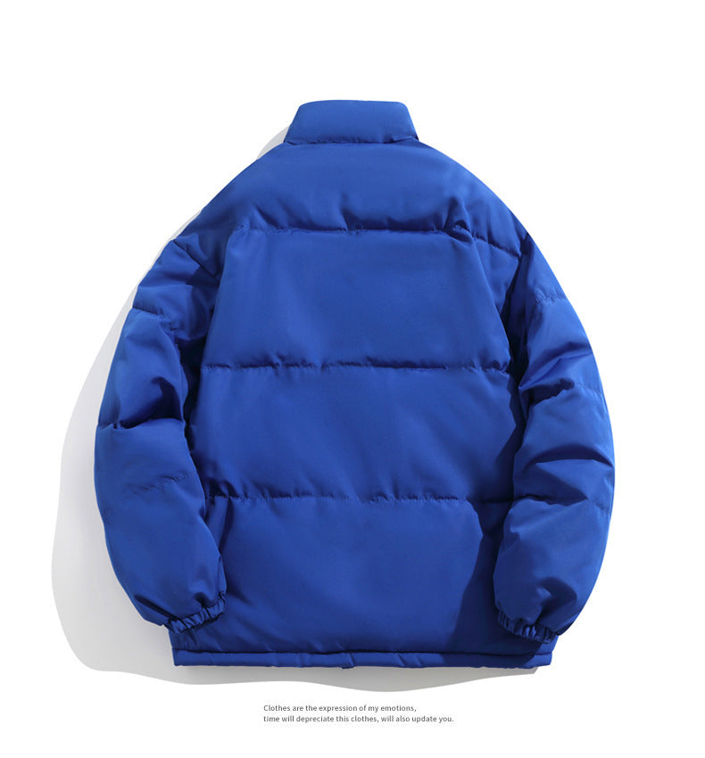 Cross-border Winter New Men's Loose Collar fleece-lined Cotton-padded Clothes Korean Style Youth Fashion Trendy Casual Cotton-padded Jacket