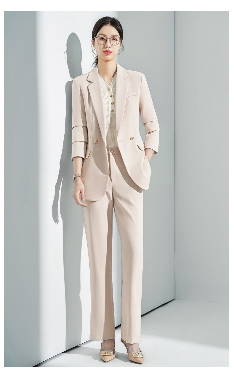 Gray Suit Women's Formal Wear 2025 New Spring & Fall Small High-End Elegant Professional Suit Work Clothes