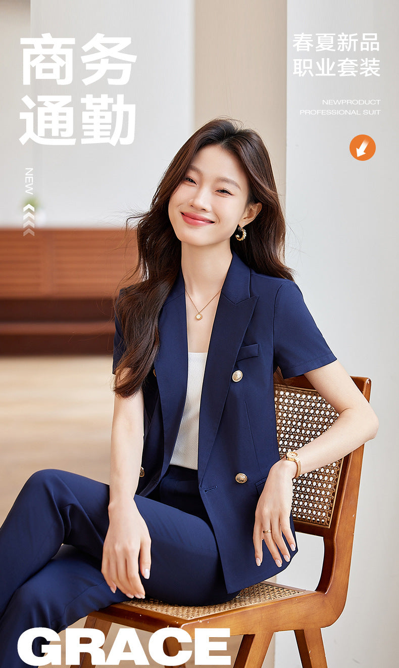 Black Slim Business Suit suit Jacket Female Student Civil Servant Interview Hotel Manager Dress Overalls