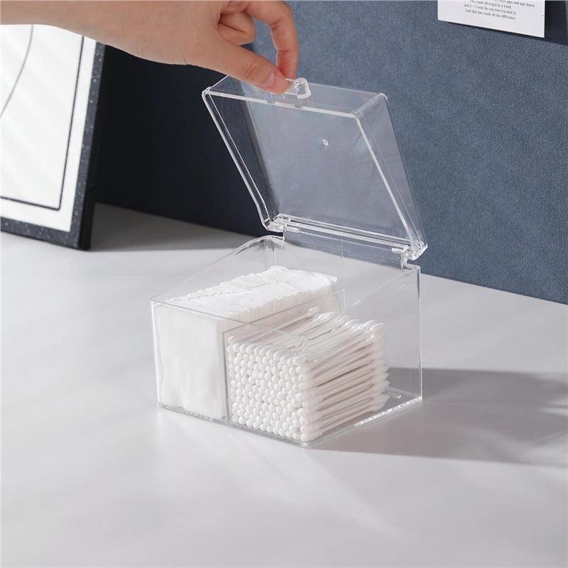 Makeup Cotton Swab Storage Box Makeup Remover Cotton Toothpick Line Acrylic Box Desktop Beauty Egg Cosmetics Storage Box