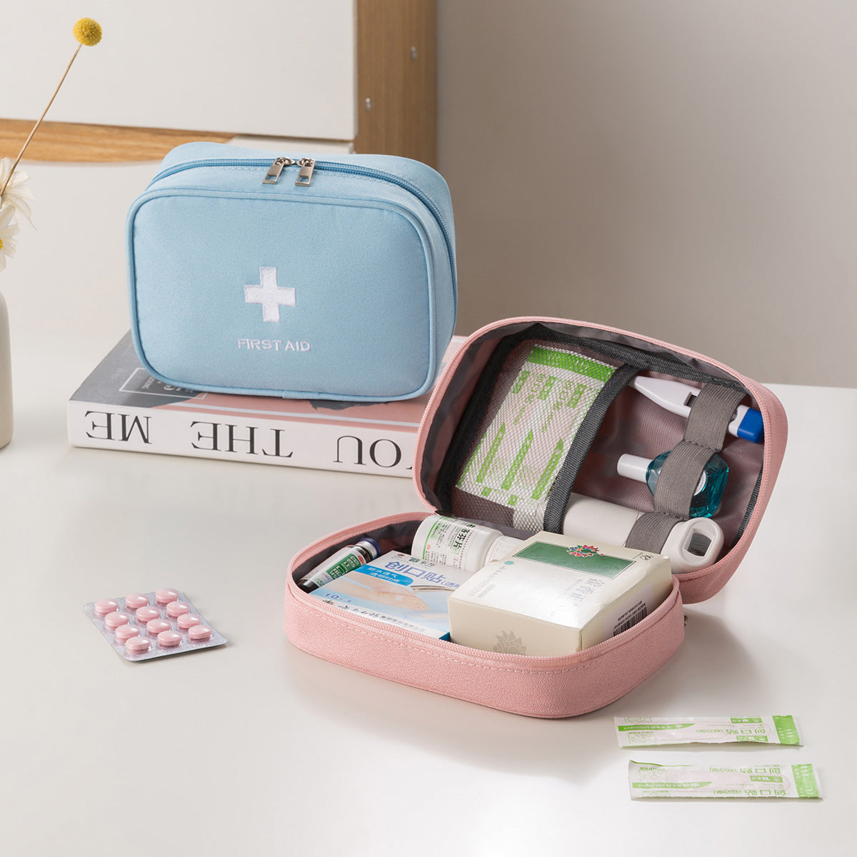 Travel Portable Medical Bag, Medicine Cosmetics Bag, Portable Medicine Bag, Outdoor Emergency Bag, Student Dormitory Medical First Aid Bag