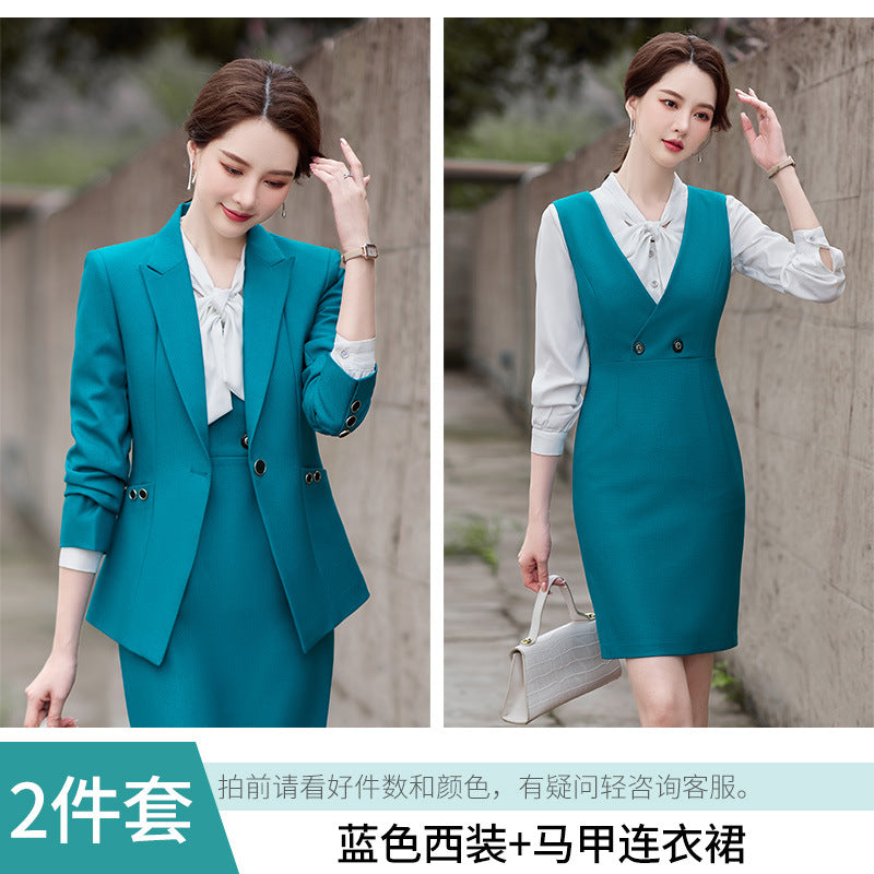 Amazon European and American Cross-Border Popular Commuter Foreign Trade Women's Blazer Professional Pants Dress Two-Piece Suit