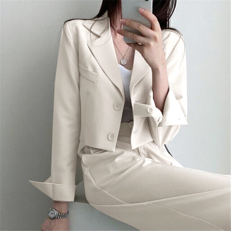 Autumn 2022 New khaki Small Suit Jacket Women's High Sense Small Temperament Commuter Suit suit