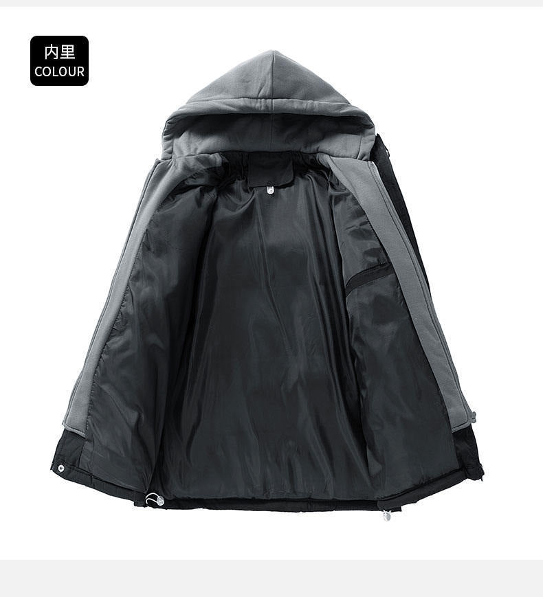 Cross-Border Winter Fake Two-Piece Men's Cotton Coat Trendy Casual Men's Thickened Cotton Coat Loose Couple Cotton Jacket Jacket for Men