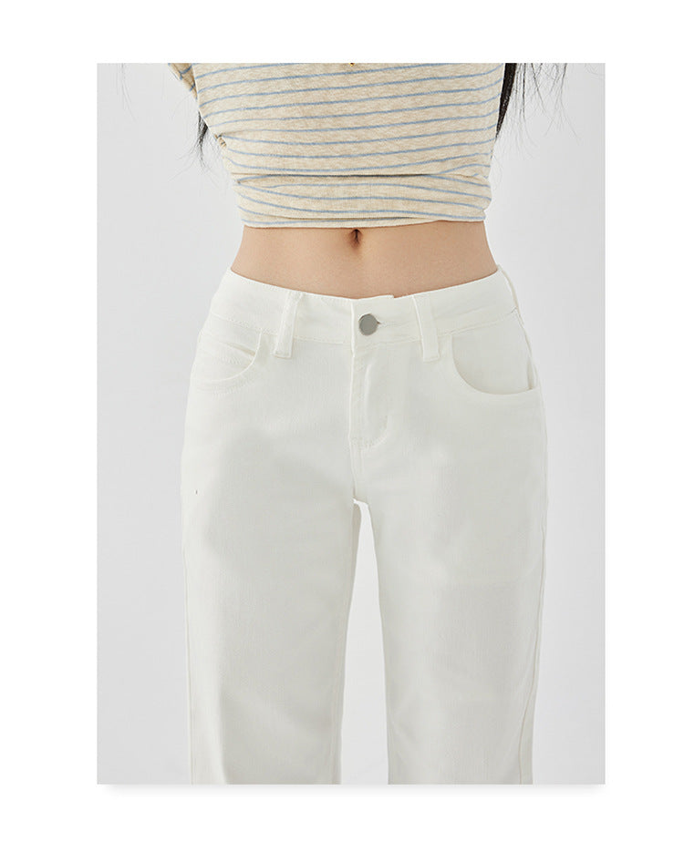 Yc&2-Color American Retro Low-Waist Sexy Flared Pants for Autumn and Winter Micro-Elastic Versatile Slimming Look Jeans for Women