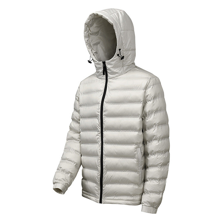 Cross-Border Wholesale 2025 Winter New Cotton-Padded Men's Short Hooded Jacket Trendy Brand Sports Warm Top Men's Clothing