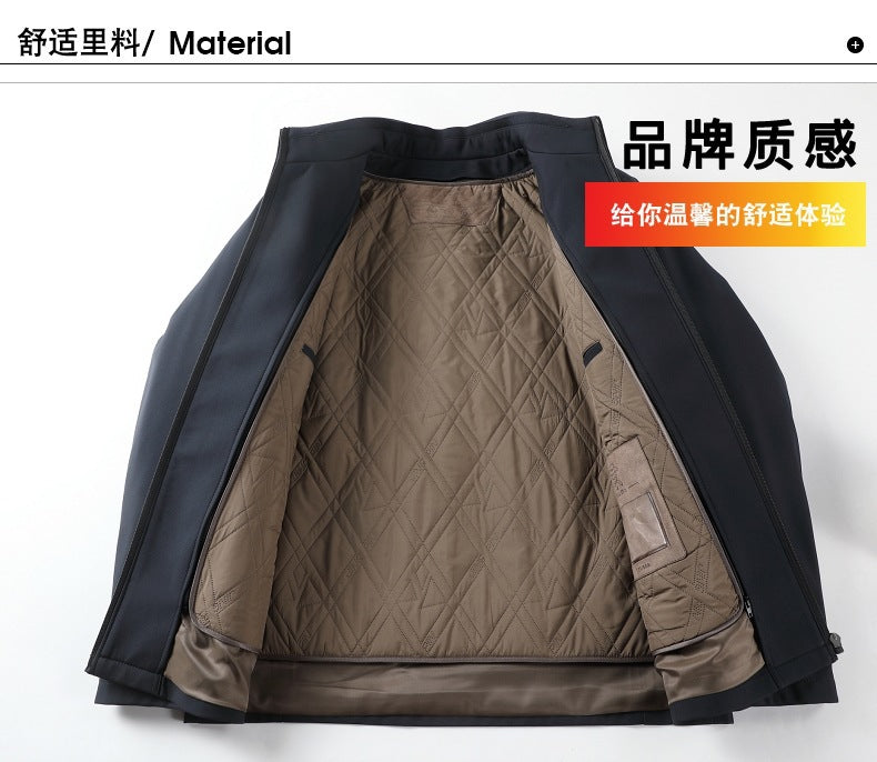 Casual Cotton-Padded Jacket for Small Men, Winter New Style, Dad's Stand-Up Collar Thickeneded Cotton-Padded Jacket, Middle-Aged Removable Liner Jacket