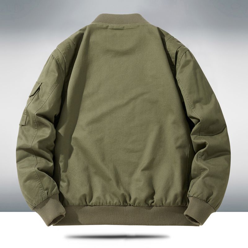 New Men's Fleece-Lined Popular Jacket, Winter Cross-Border Thickened Warm Cotton Coat, Pure Cotton Baseball Uniform Work Jacket