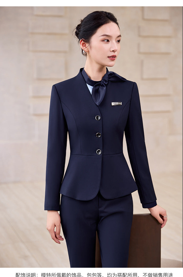 Gray Suit Suit for Women 2025 New Spring & Fall High-End Business Attire Formal Hotel Front Desk Manager Work Clothes