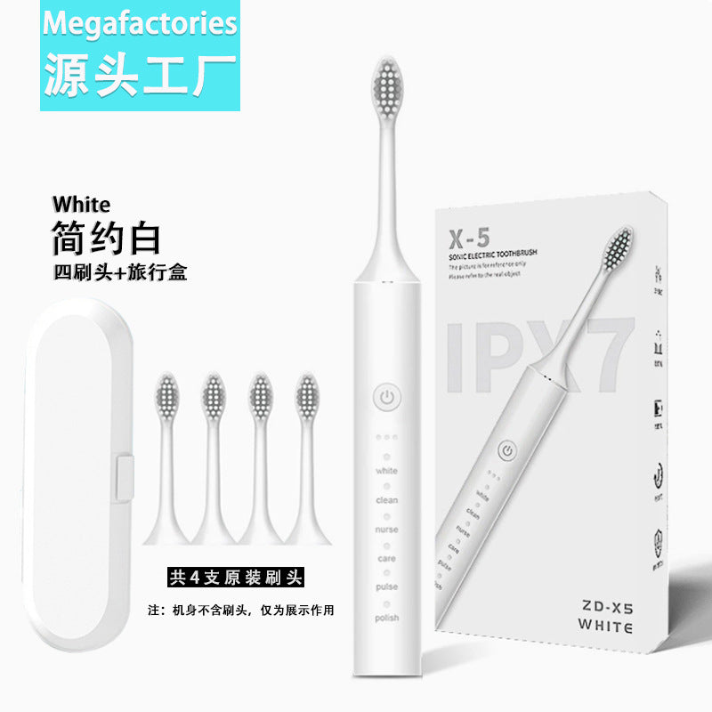Factory wholesale soft bristle toothbrush flusher portable adult children universal ultrasonic electric toothbrush charging