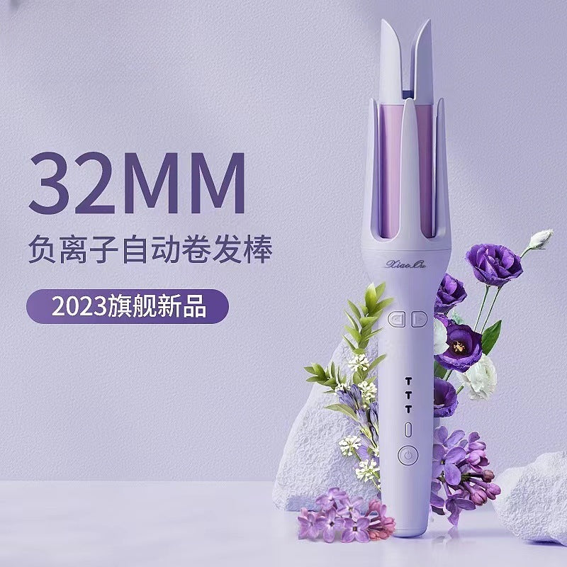 Cross-Border Portable Electric Negative Ion Non-Hot Hair Care Water Ripple Automatic Curling Iron 28mm Large Wave Curling Iron