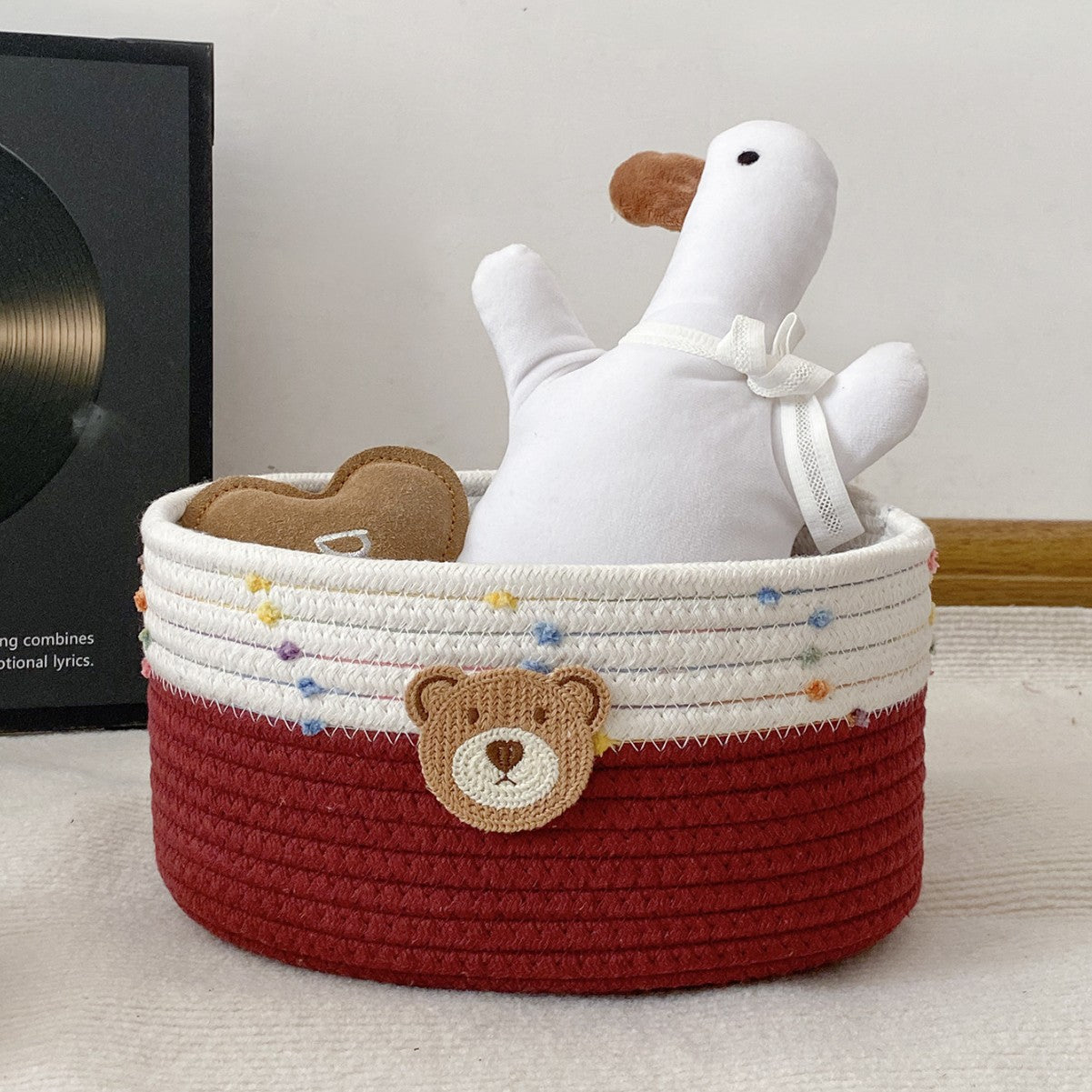 Cotton Rope Woven Cute Snack Storage Basket Creative Home Desktop Remote Control Storage Box Bedside Storage Basket