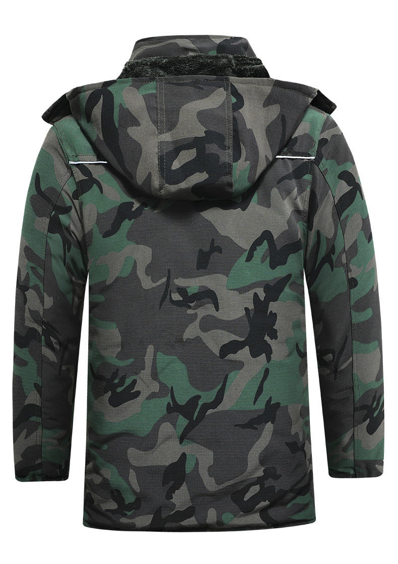 Winter Workwear Thickened Cotton Coat with Fleece, Cold-Resistant, Warm for Cold Storage, Northeast Waterproof, with Hood, Wear-Resistant Large Cotton Jacket