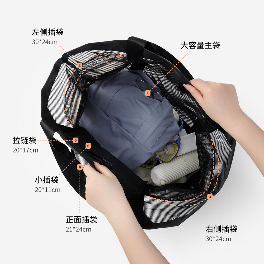Large Capacity Swimming Fitness Bag Fashion Sports Shoulder Portable Beach Bag Travel Draining Storage Bag Universal Satchel
