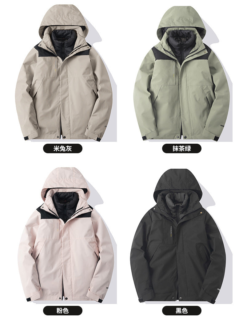 Cross-Border European Size Cotton Coat Liner Three-In-One Jacket to Prevent Cold Winter and Keep Warm for Couples Outing and Mountaineering Clothing with Customized Logo