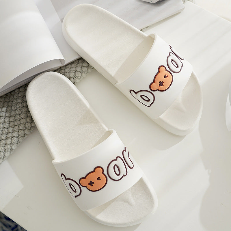 Women's Home wear-resistant slippers indoor bathroom non-slip slippers couple outdoor casual cartoon cute sandals