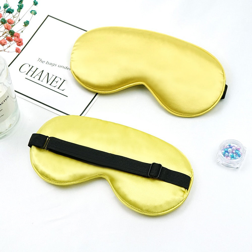Cross-Border Wholesale Imitation Silk Eye Mask, Light-Blocking, Non-Pressing on the Eyes, Travel and Sleeping Eye Mask, Breathable Sleep Eye Mask, Adjustable