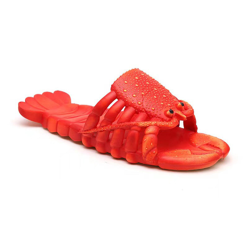 2025 New Personalized Slippers Summer Men and Women Couple Sandals Cartoon Crayfish Slippers Funny Beach Slippers