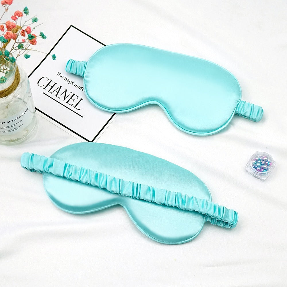 New Double-Sided Imitation Silk Sleep Mask with Light-Blocking and Adjustable Elastic Buckle, Travel-Friendly, Solid Color, Breathable, Beauty and Eye Protection