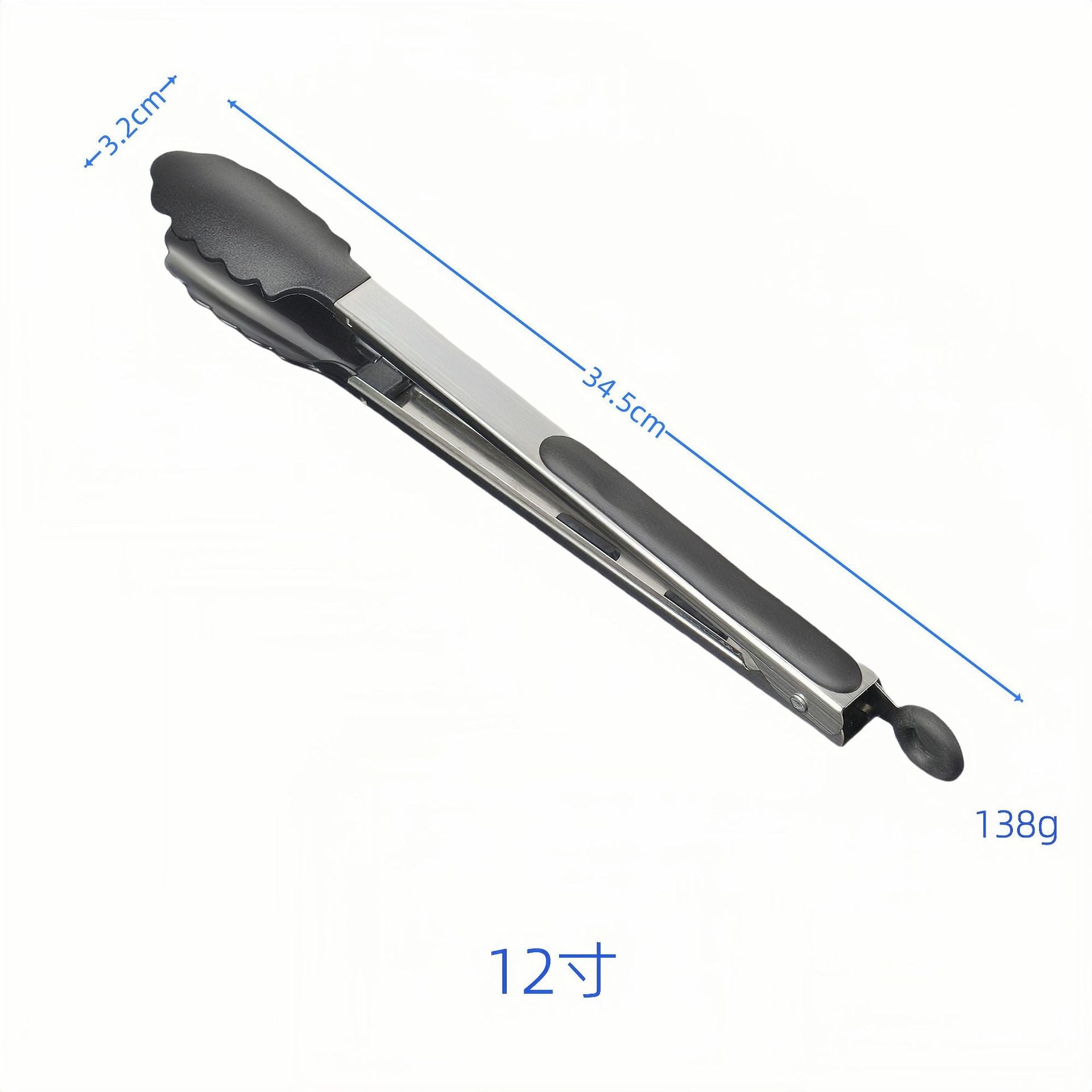 Silicone Clips for Kitchen Non-Stick Pans, Anti-Scalding and High Temperature Resistance, Household Barbecue and Steak Special Set, Stainless Steel Food Clips
