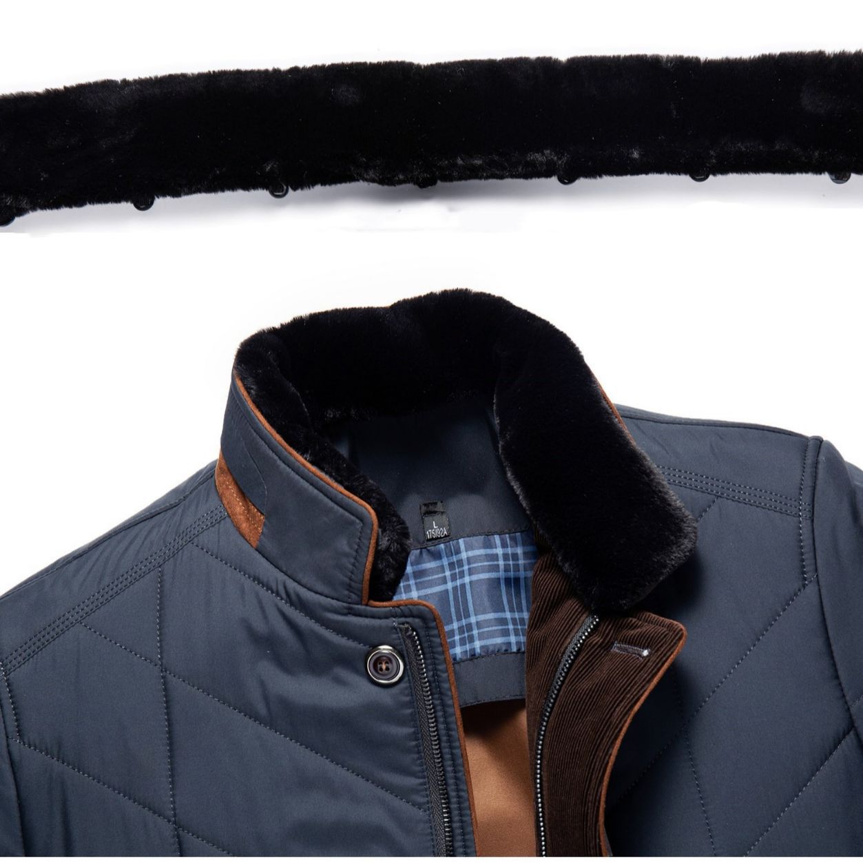 Cross-border 2024 winter father's warm casual cotton-padded jacket stand collar thickened middle-aged and elderly fashion cotton-padded casual coat